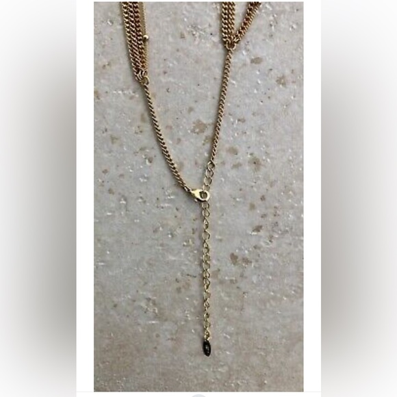 Ettika Chloe - Layered Chain Drop Tassel 18k Gold Plated And Crystal Necklace - Picture 9 of 9